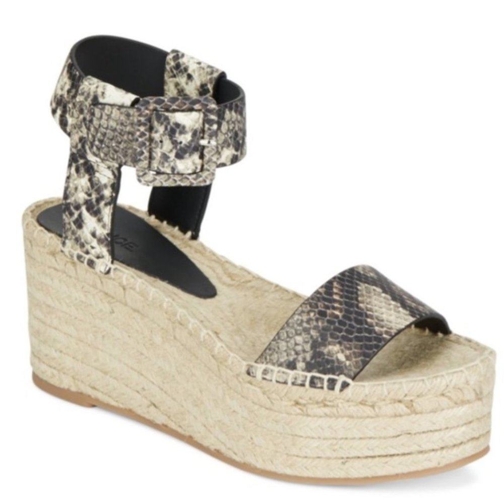 Vince "Abby" Snakeskin Platform Espadrilles